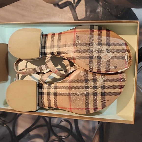 Burberry Emily Checked Slingback Sandals - Picture 3 of 6